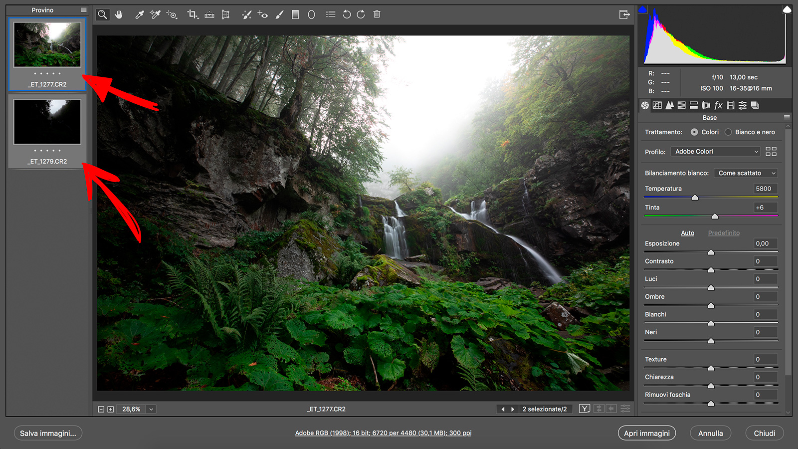 Unisci come HDR in Camera Raw, video tutorial.